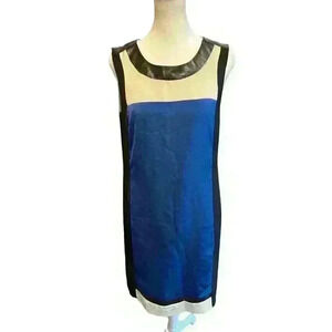 NWT DKNY Women's Size 4 Dress Black, Blue & White Sleeveless Mini Dress